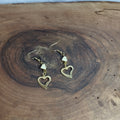 Boucles d’oreilles double cœur doré ajourné sur crochet acier inoxydable