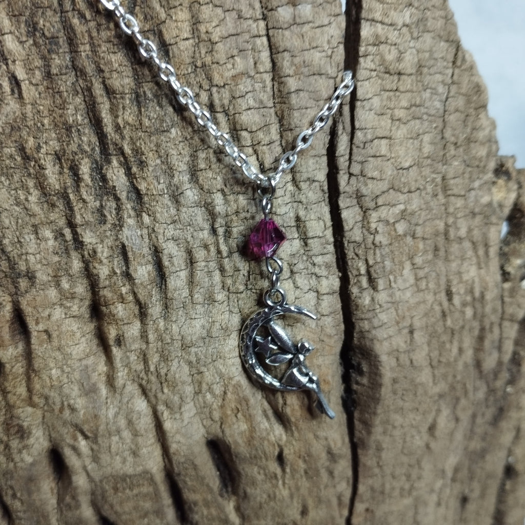 Collier Fée sur la Lune & Cristal