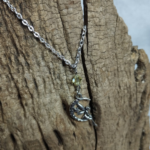 Collier Fée sur la Lune & Cristal