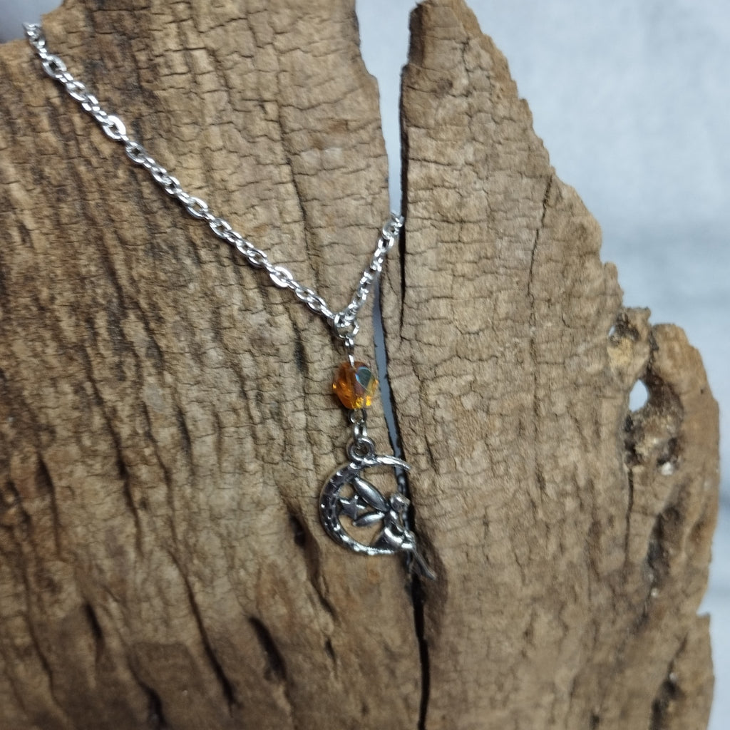 Collier Fée sur la Lune & Cristal