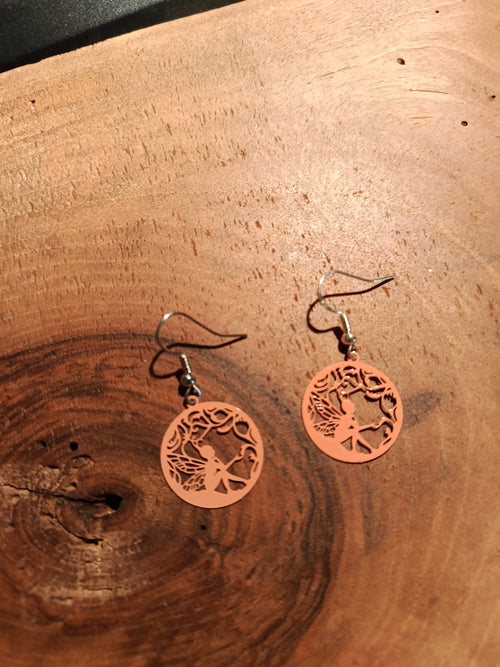 Boucles d'oreilles fée créoles dorées champagne