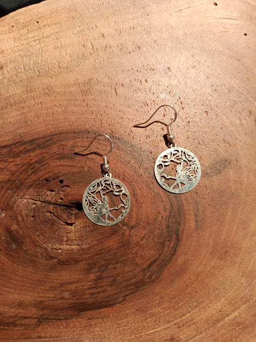 Boucles d'oreilles fée créoles argentées