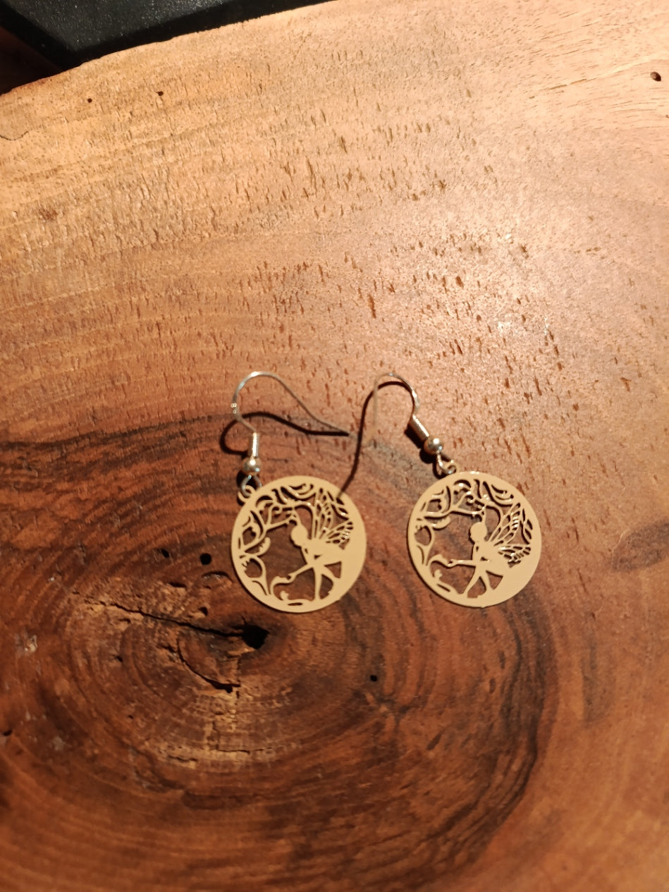 Boucles d'oreilles fée créoles rouges