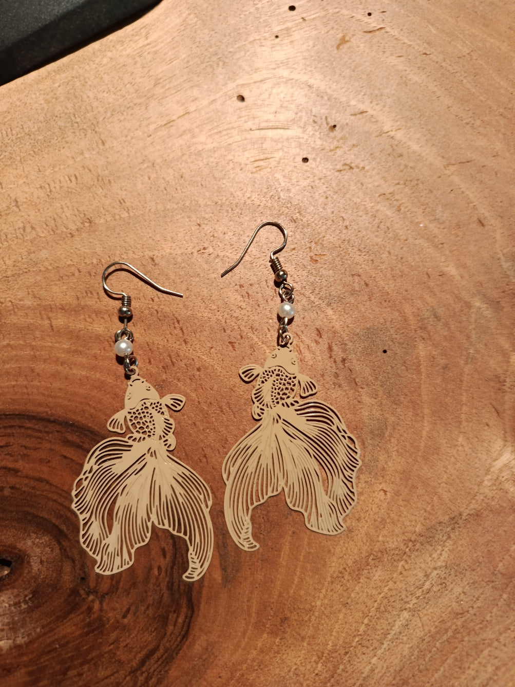 Boucles d'oreilles poisson Betta vue ensemble