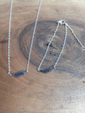 Parure plume nature argentée - collier et bracelet réglable en acier inoxydable